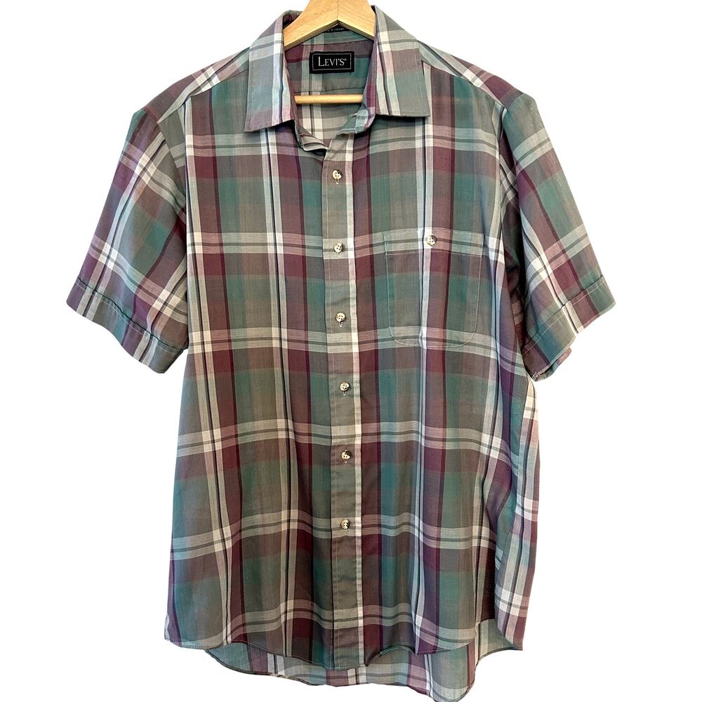 Vintage Levi's Plaid Button Up Shirt Men's Sz. Large